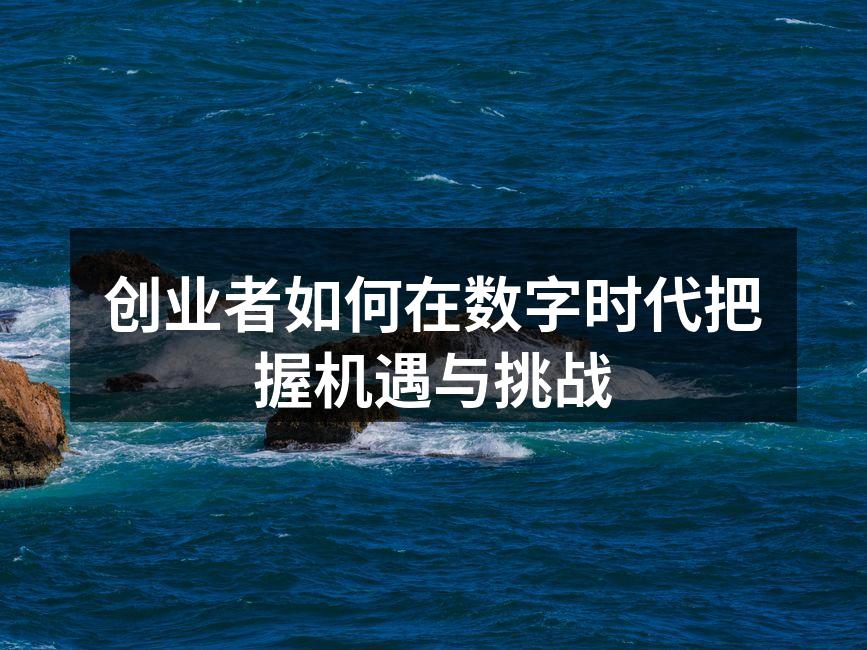 创业者如何在数字时代把握机遇与挑战